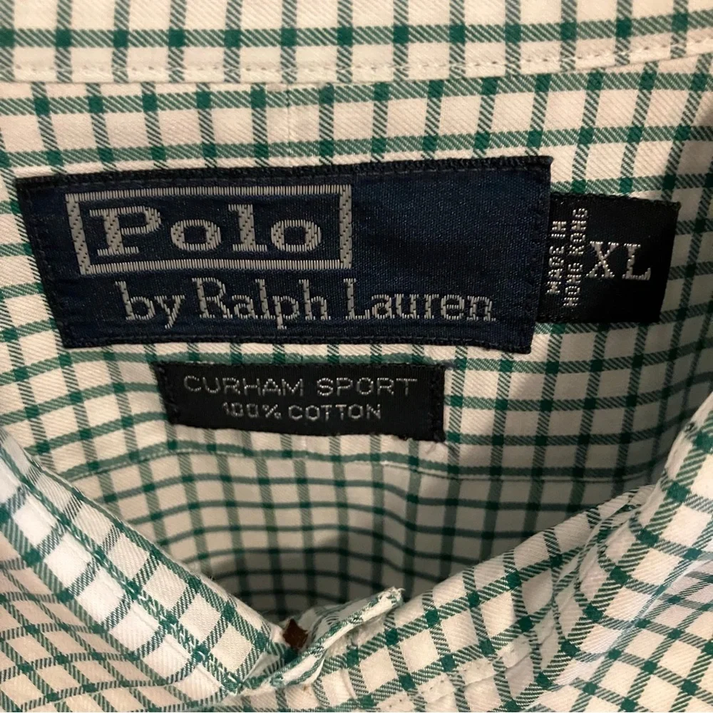 Polo Ralph Lauren Button Down Shirt in Green Checker Extra Large